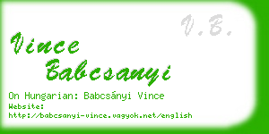 vince babcsanyi business card