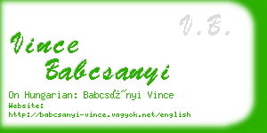 vince babcsanyi business card